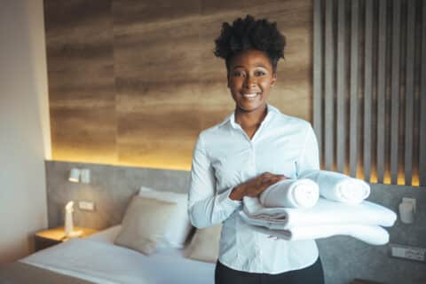 hotel worker placed through a hotel staffing agency